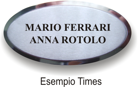 Targa per porta ottone acciaio ovale art. TOOA1406